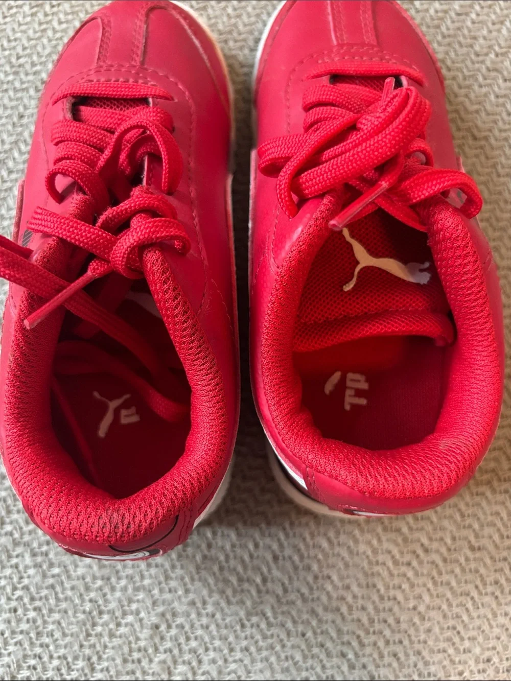 Puma Kids Roma Red & White Sneakers with Ferrari Shield